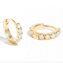 Load image into Gallery viewer, Ava Opal Hoops
