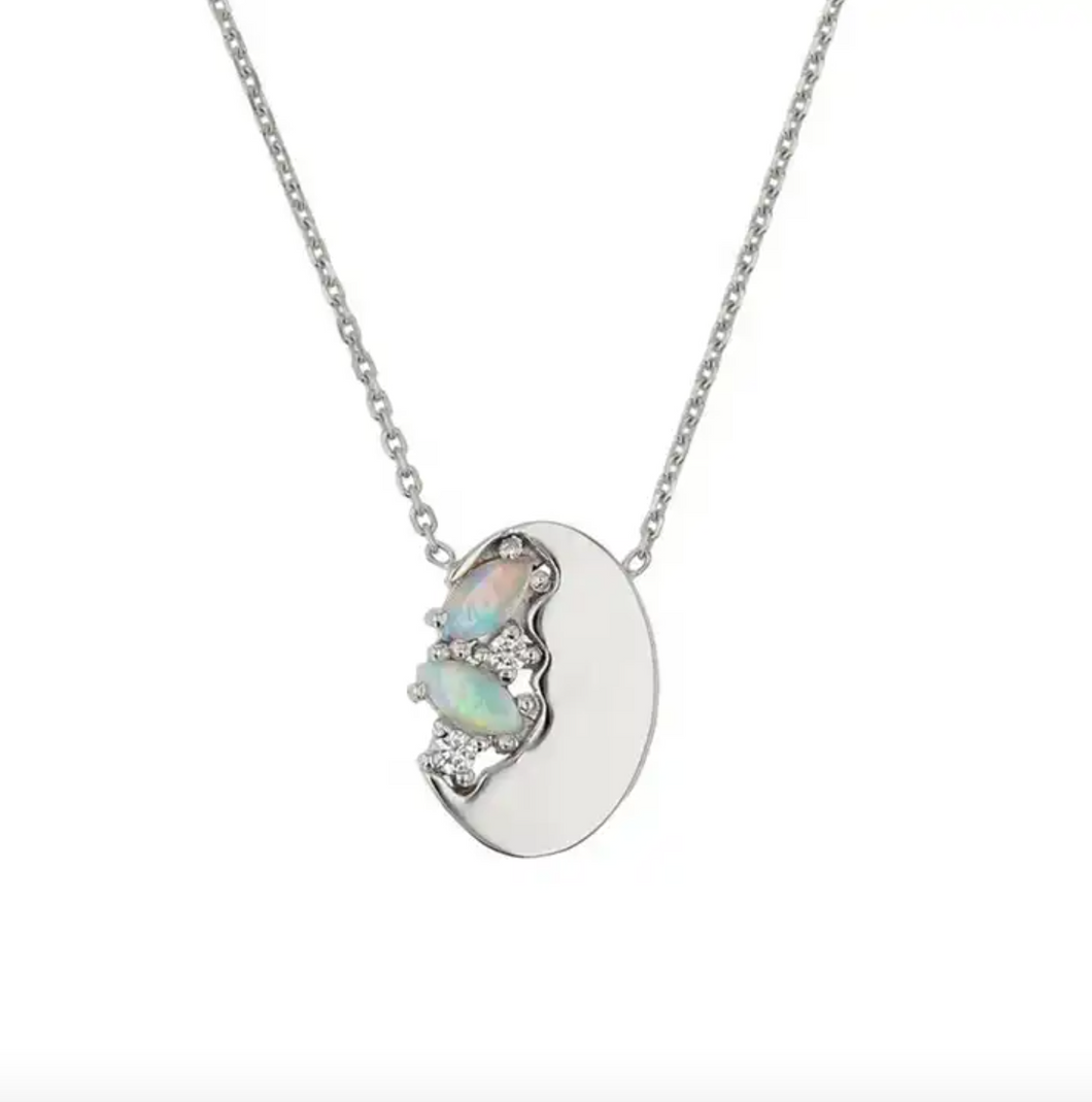 Zoe Opal Necklace Silver